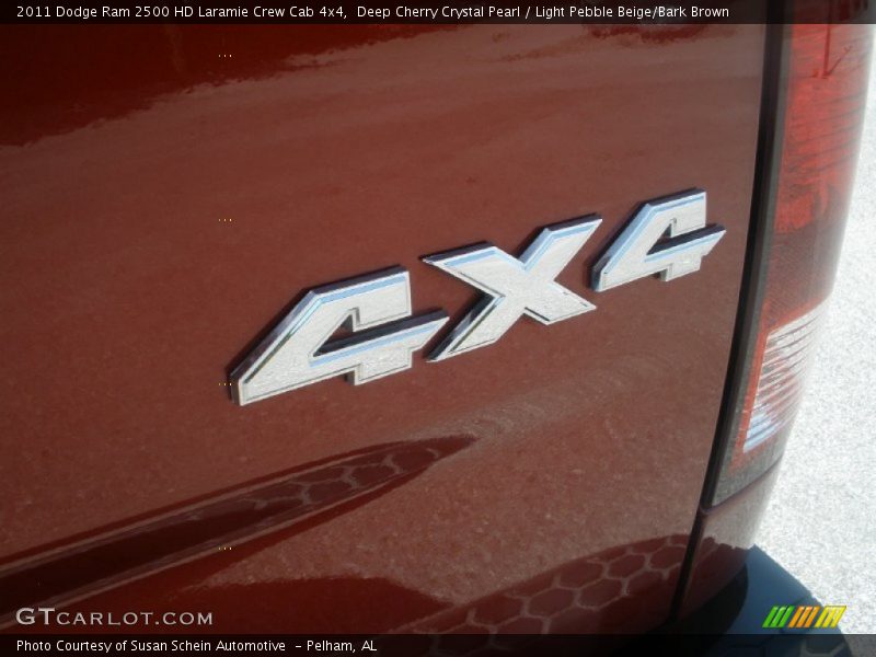 Deep Cherry Crystal Pearl / Light Pebble Beige/Bark Brown 2011 Dodge Ram 2500 HD Laramie Crew Cab 4x4