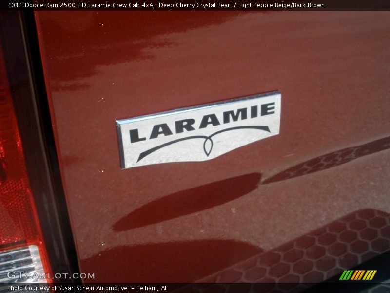 Deep Cherry Crystal Pearl / Light Pebble Beige/Bark Brown 2011 Dodge Ram 2500 HD Laramie Crew Cab 4x4