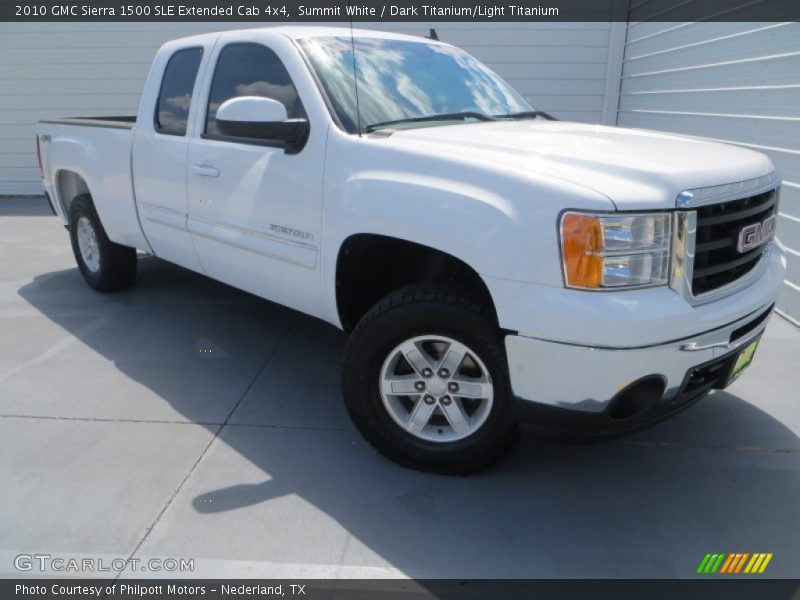 Summit White / Dark Titanium/Light Titanium 2010 GMC Sierra 1500 SLE Extended Cab 4x4