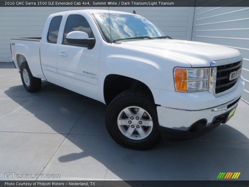 Summit White / Dark Titanium/Light Titanium 2010 GMC Sierra 1500 SLE Extended Cab 4x4