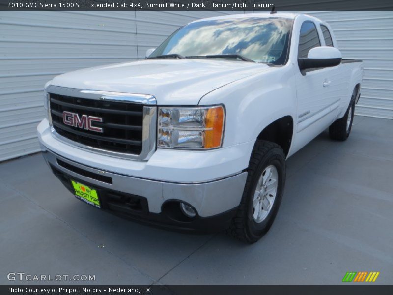 Summit White / Dark Titanium/Light Titanium 2010 GMC Sierra 1500 SLE Extended Cab 4x4
