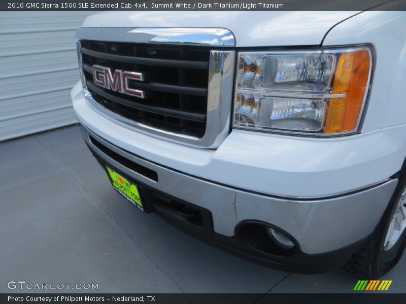 Summit White / Dark Titanium/Light Titanium 2010 GMC Sierra 1500 SLE Extended Cab 4x4