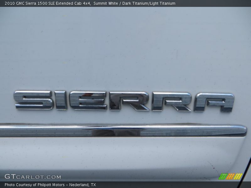 Summit White / Dark Titanium/Light Titanium 2010 GMC Sierra 1500 SLE Extended Cab 4x4