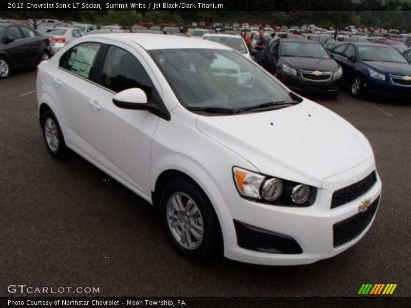 Summit White / Jet Black/Dark Titanium 2013 Chevrolet Sonic LT Sedan