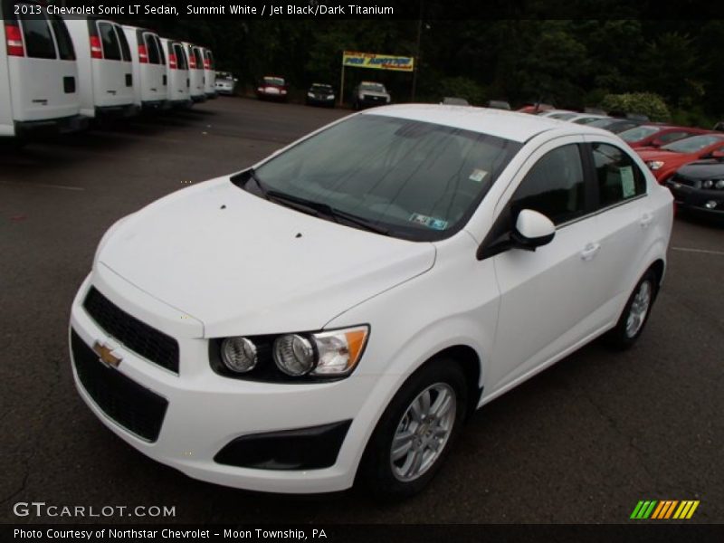 Summit White / Jet Black/Dark Titanium 2013 Chevrolet Sonic LT Sedan