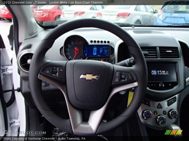 Summit White / Jet Black/Dark Titanium 2013 Chevrolet Sonic LT Sedan