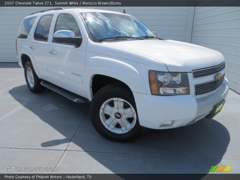 Summit White / Morocco Brown/Ebony 2007 Chevrolet Tahoe Z71