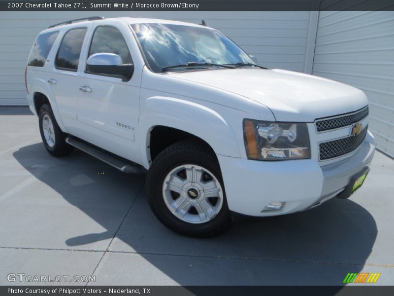 Summit White / Morocco Brown/Ebony 2007 Chevrolet Tahoe Z71