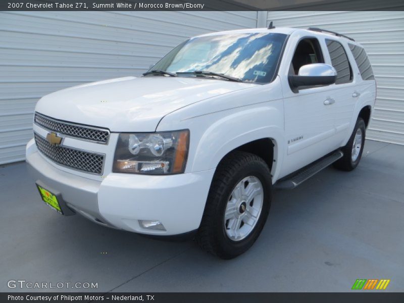 Summit White / Morocco Brown/Ebony 2007 Chevrolet Tahoe Z71