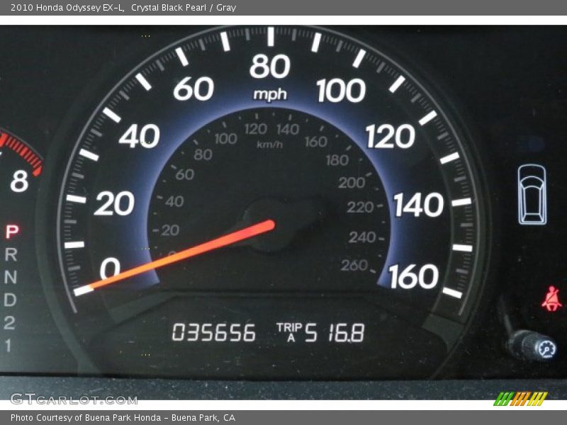 Crystal Black Pearl / Gray 2010 Honda Odyssey EX-L