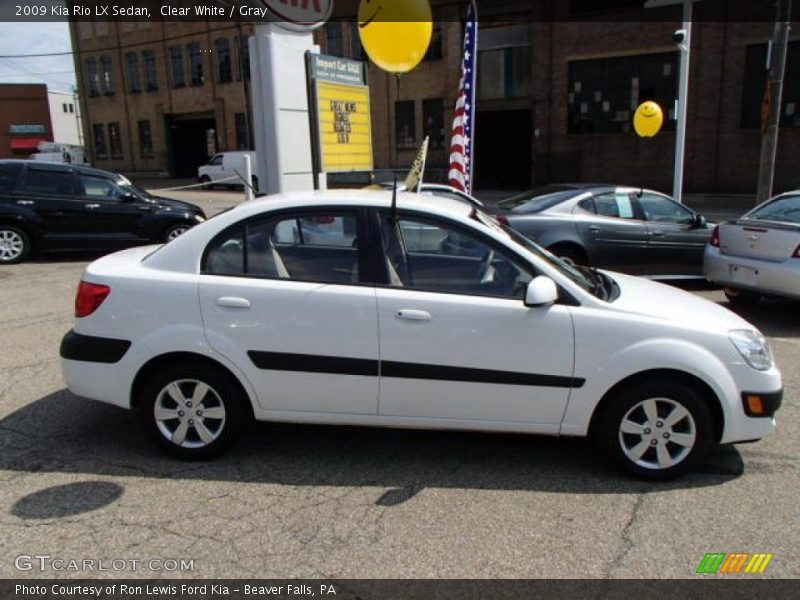 Clear White / Gray 2009 Kia Rio LX Sedan