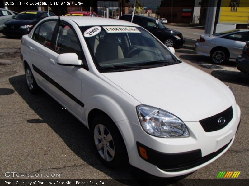 Clear White / Gray 2009 Kia Rio LX Sedan