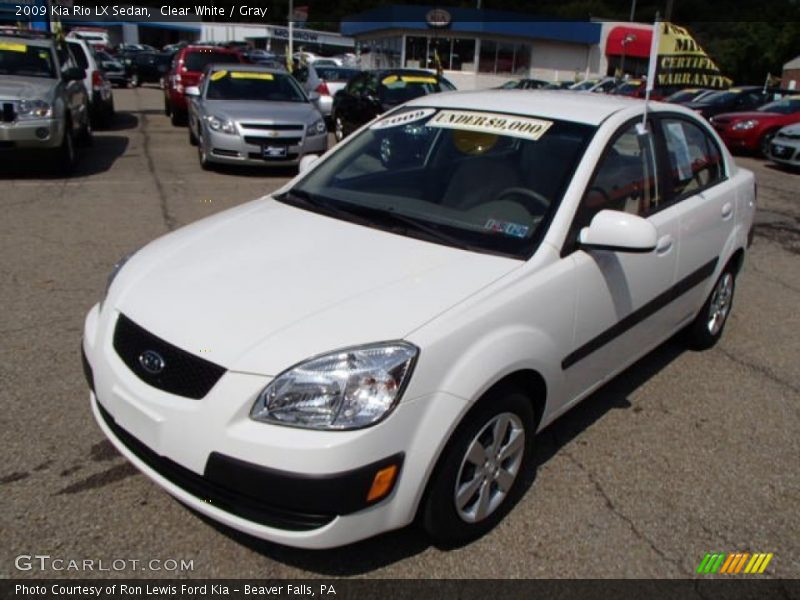 Clear White / Gray 2009 Kia Rio LX Sedan