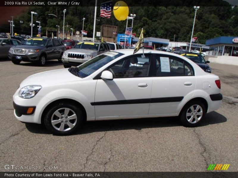Clear White / Gray 2009 Kia Rio LX Sedan