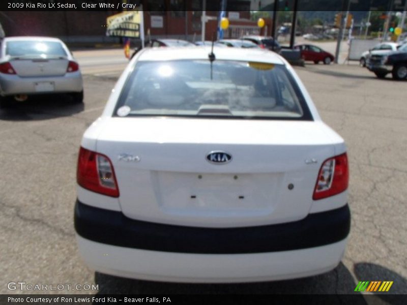 Clear White / Gray 2009 Kia Rio LX Sedan