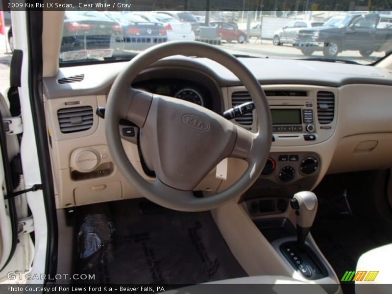 Clear White / Gray 2009 Kia Rio LX Sedan