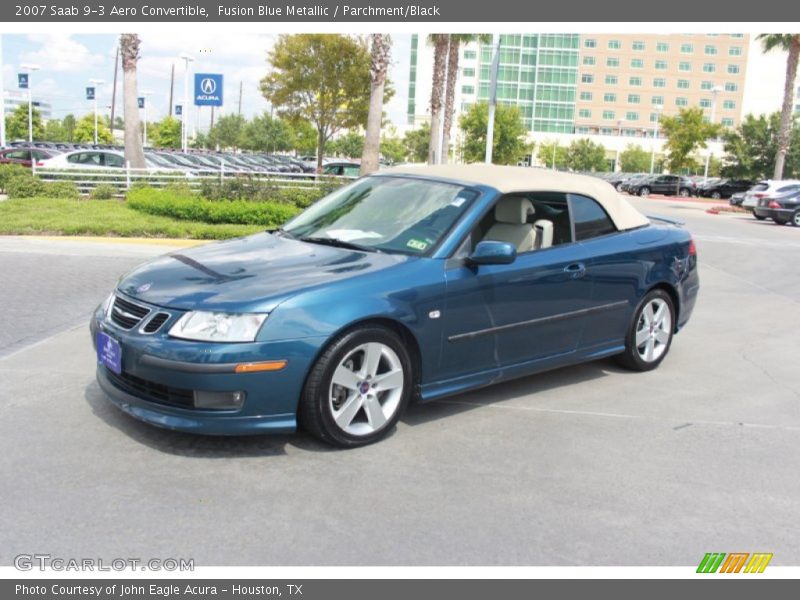 Fusion Blue Metallic / Parchment/Black 2007 Saab 9-3 Aero Convertible