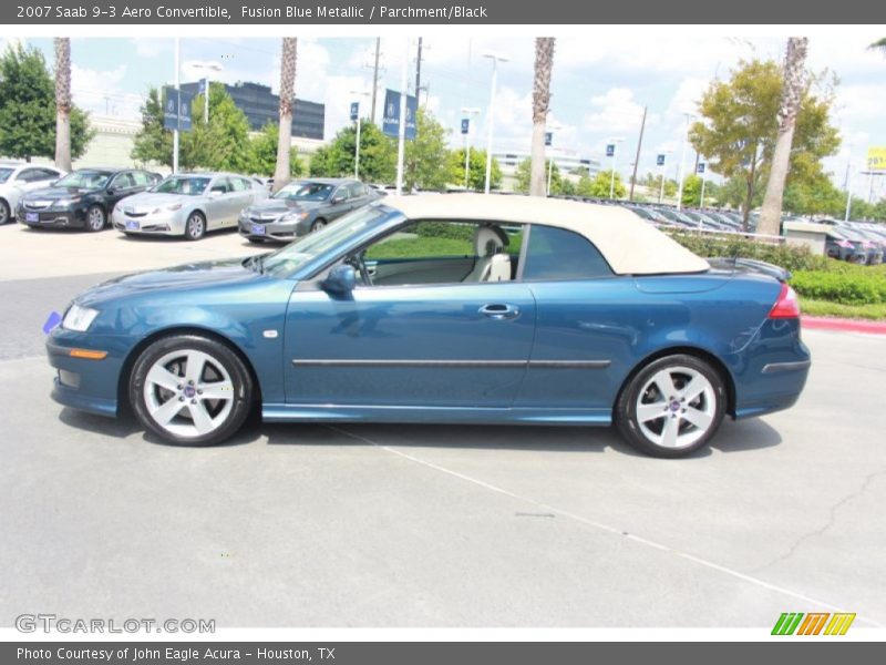 Fusion Blue Metallic / Parchment/Black 2007 Saab 9-3 Aero Convertible