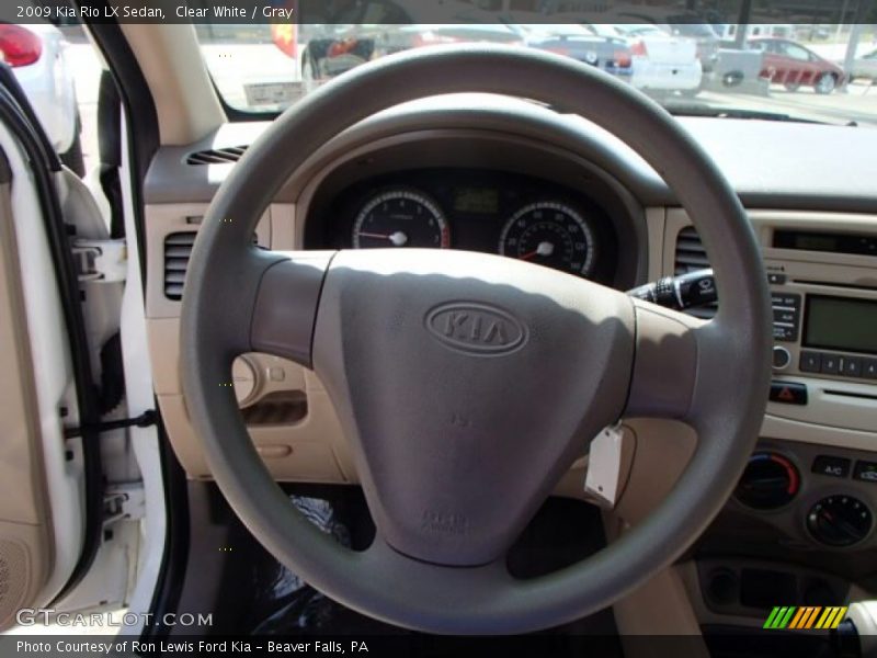 Clear White / Gray 2009 Kia Rio LX Sedan