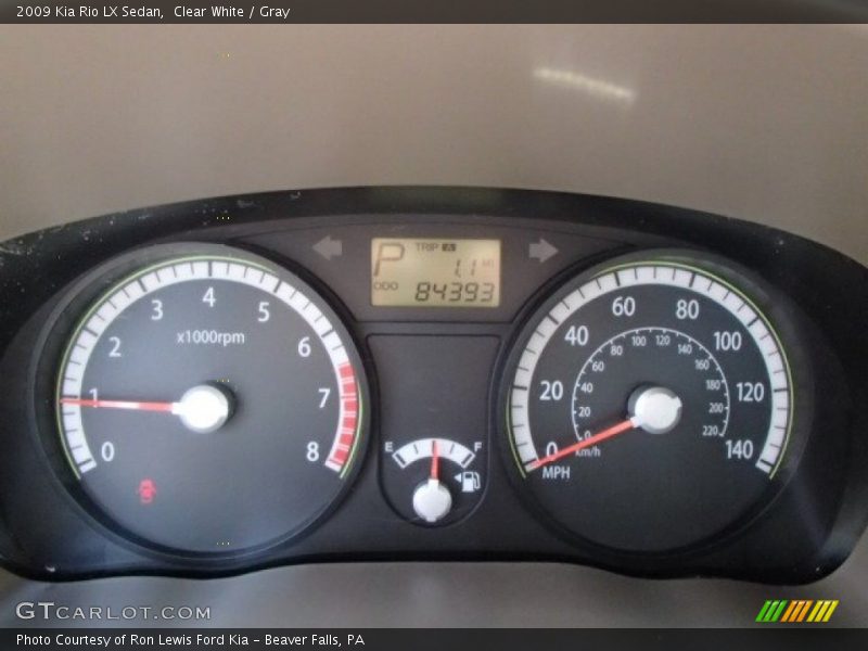 Clear White / Gray 2009 Kia Rio LX Sedan