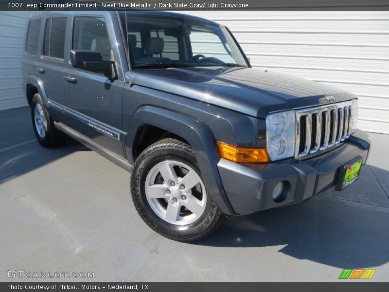 Steel Blue Metallic / Dark Slate Gray/Light Graystone 2007 Jeep Commander Limited