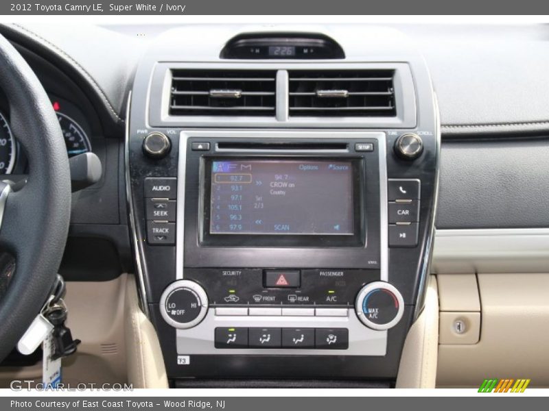 Super White / Ivory 2012 Toyota Camry LE