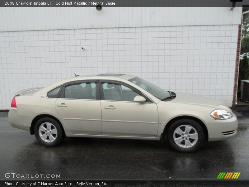 Gold Mist Metallic / Neutral Beige 2008 Chevrolet Impala LT