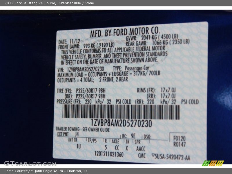 J4 - 2013 Ford Mustang V6 Coupe