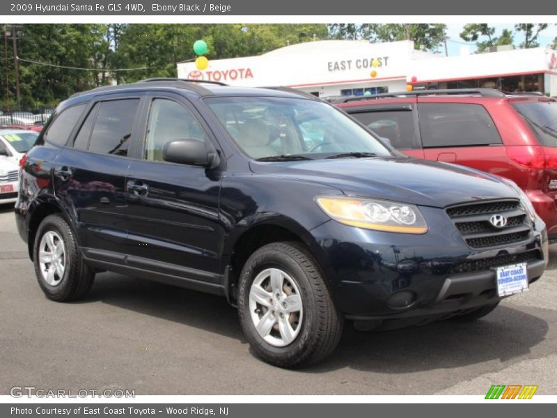 Ebony Black / Beige 2009 Hyundai Santa Fe GLS 4WD