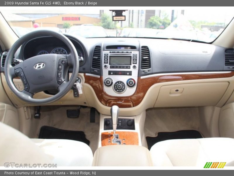 Ebony Black / Beige 2009 Hyundai Santa Fe GLS 4WD
