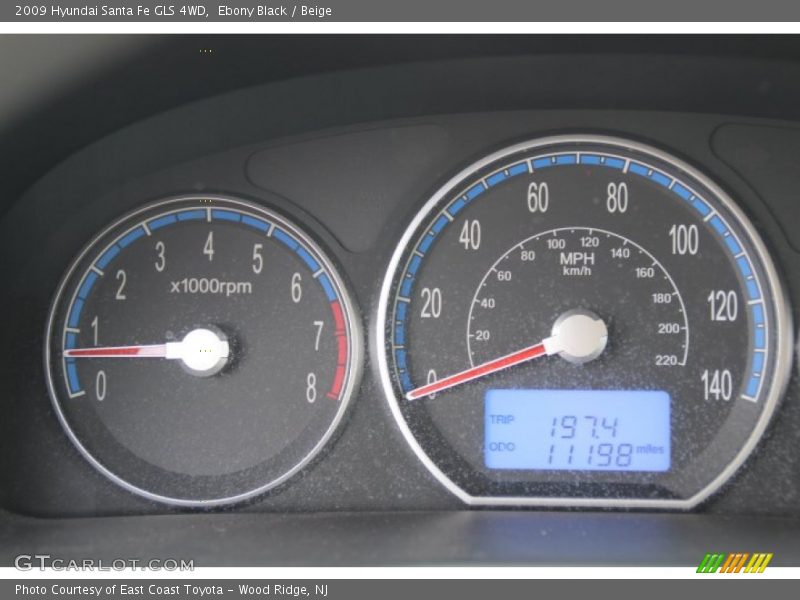 Ebony Black / Beige 2009 Hyundai Santa Fe GLS 4WD