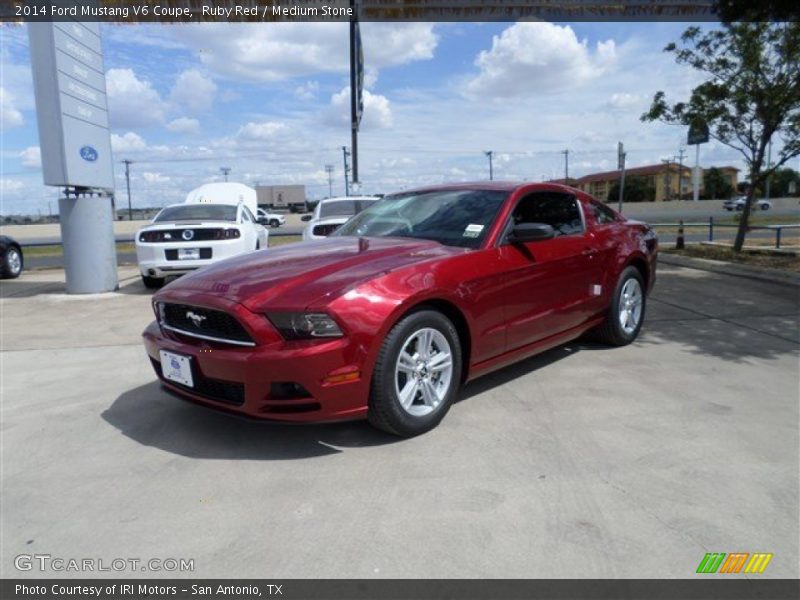 Ruby Red / Medium Stone 2014 Ford Mustang V6 Coupe