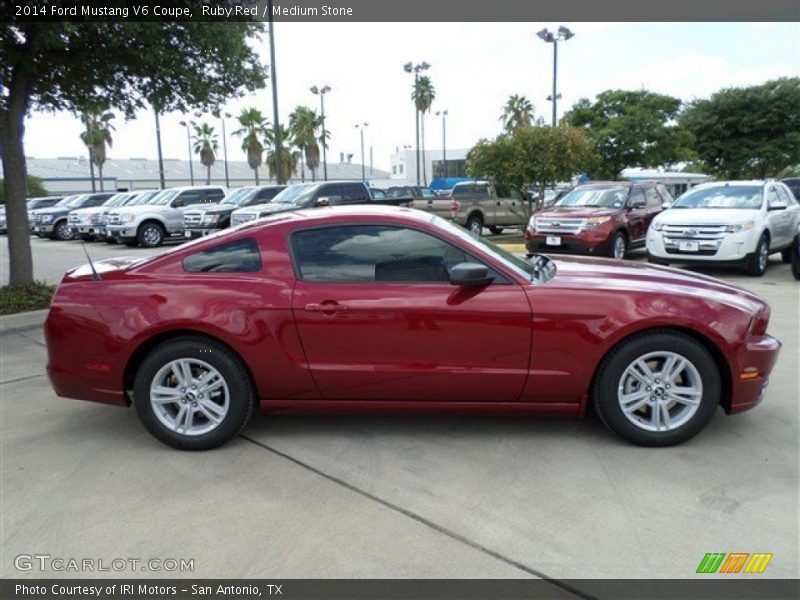 Ruby Red / Medium Stone 2014 Ford Mustang V6 Coupe