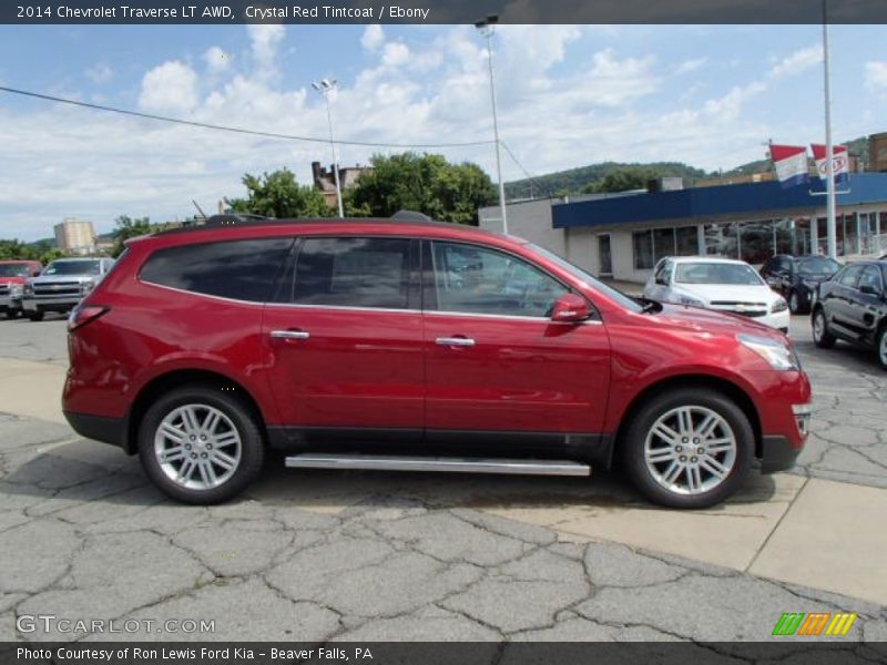 Crystal Red Tintcoat / Ebony 2014 Chevrolet Traverse LT AWD