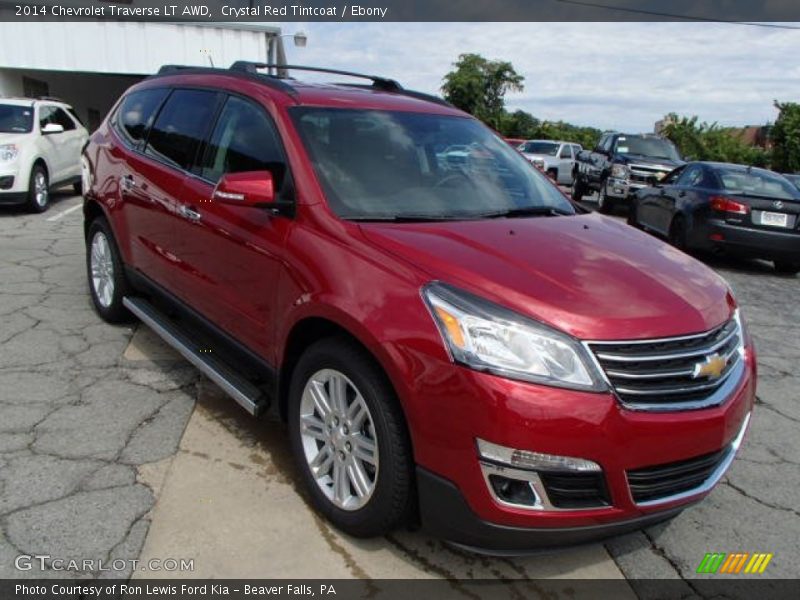 Crystal Red Tintcoat / Ebony 2014 Chevrolet Traverse LT AWD