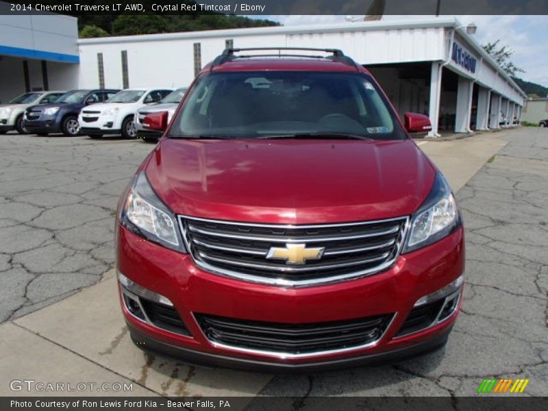 Crystal Red Tintcoat / Ebony 2014 Chevrolet Traverse LT AWD