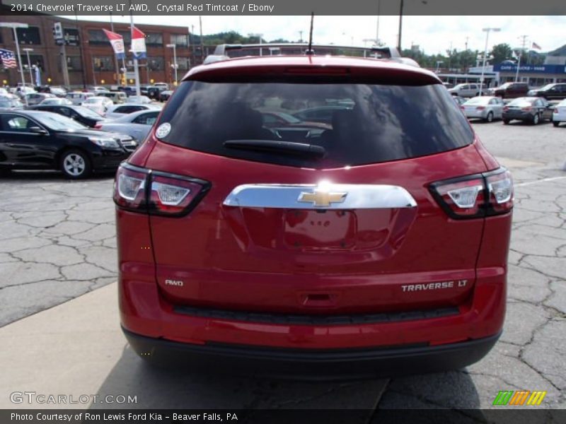 Crystal Red Tintcoat / Ebony 2014 Chevrolet Traverse LT AWD