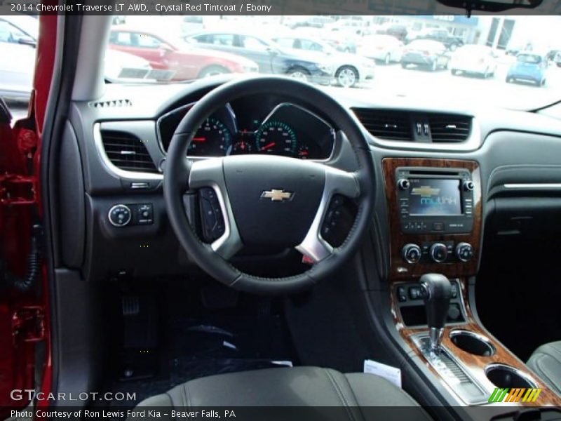 Crystal Red Tintcoat / Ebony 2014 Chevrolet Traverse LT AWD