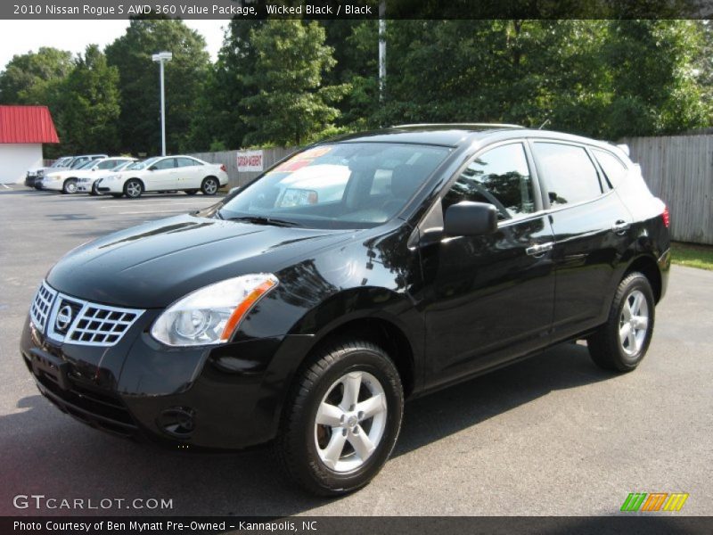 Wicked Black / Black 2010 Nissan Rogue S AWD 360 Value Package
