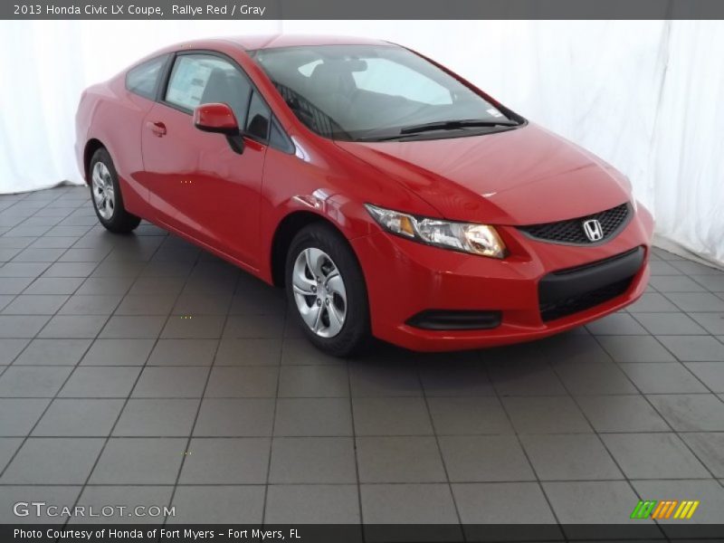 Rallye Red / Gray 2013 Honda Civic LX Coupe