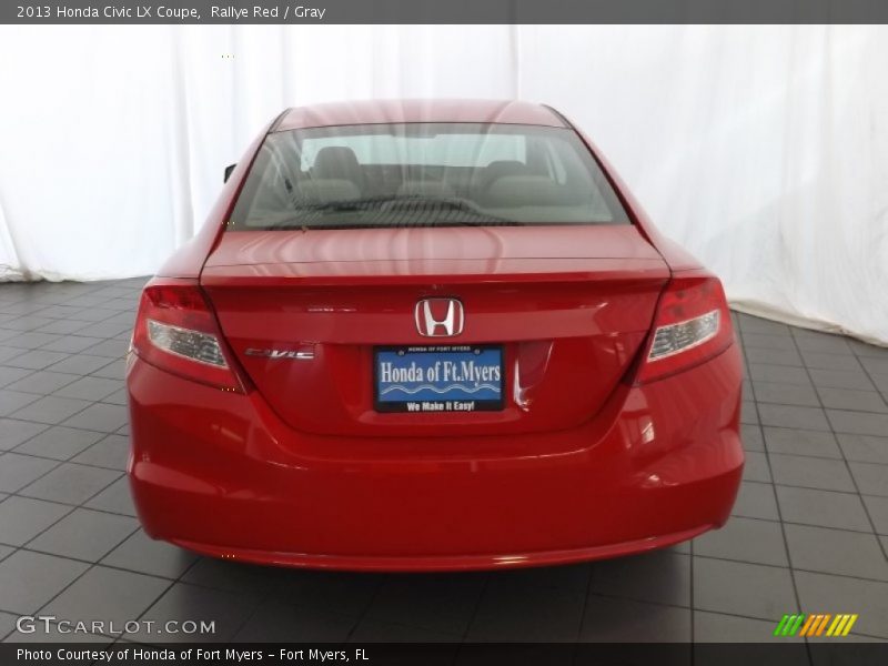 Rallye Red / Gray 2013 Honda Civic LX Coupe