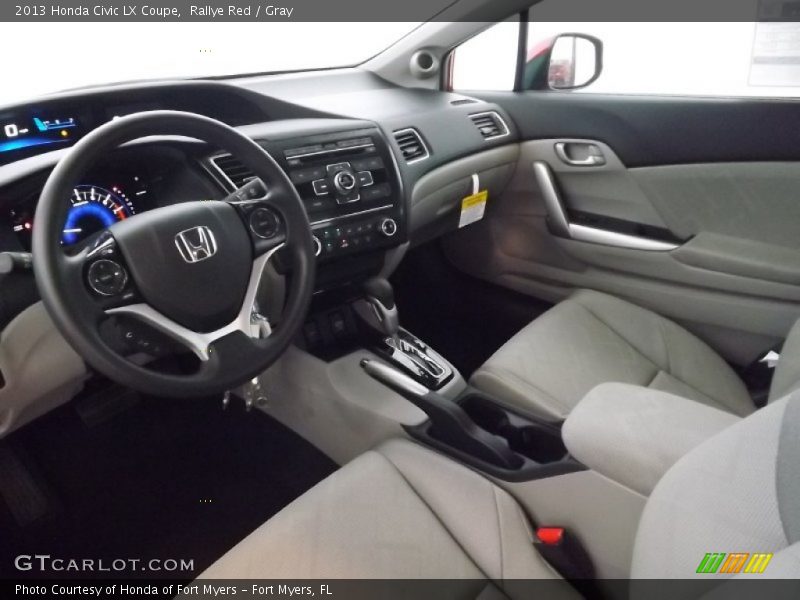 Rallye Red / Gray 2013 Honda Civic LX Coupe