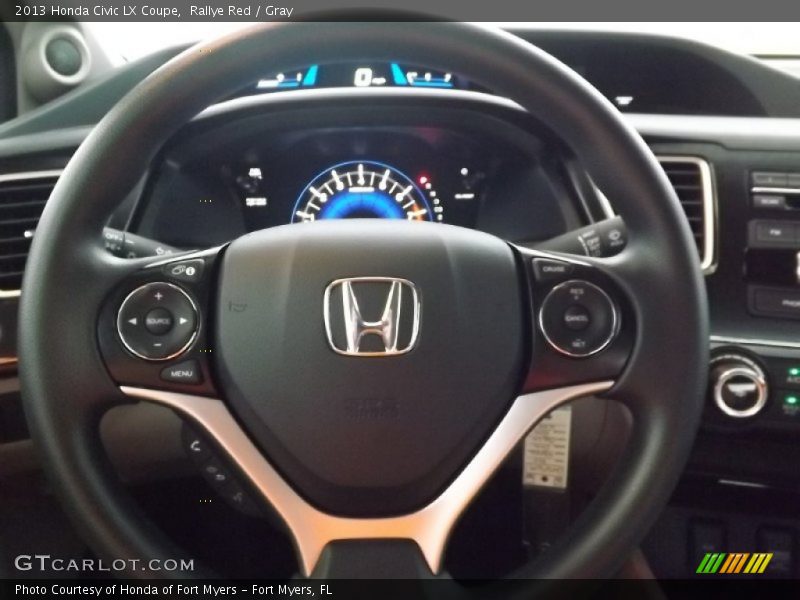 Rallye Red / Gray 2013 Honda Civic LX Coupe