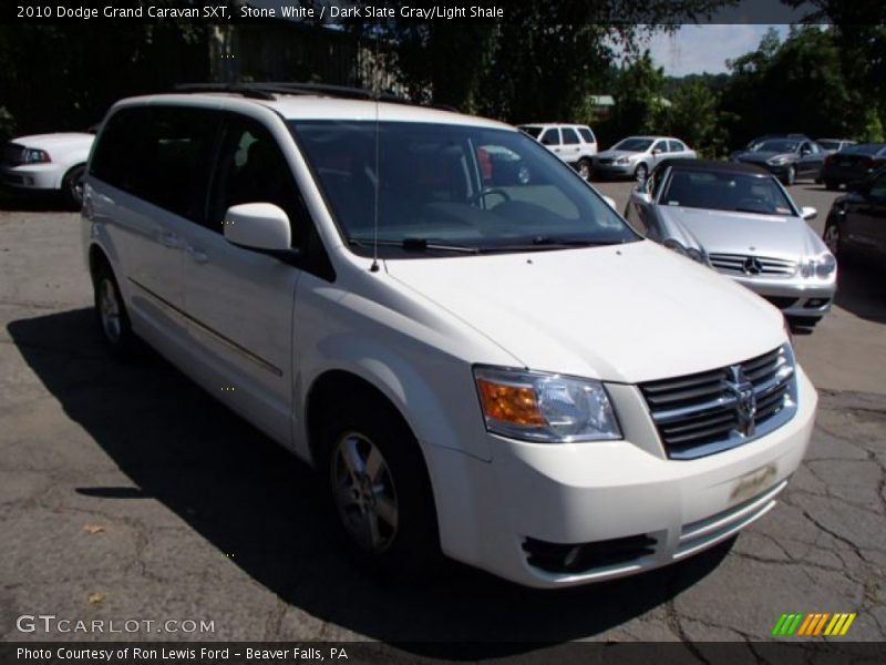 Stone White / Dark Slate Gray/Light Shale 2010 Dodge Grand Caravan SXT