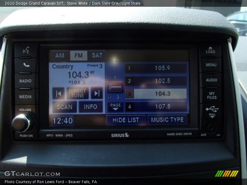 Stone White / Dark Slate Gray/Light Shale 2010 Dodge Grand Caravan SXT