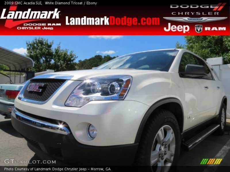 White Diamond Tricoat / Ebony 2009 GMC Acadia SLE