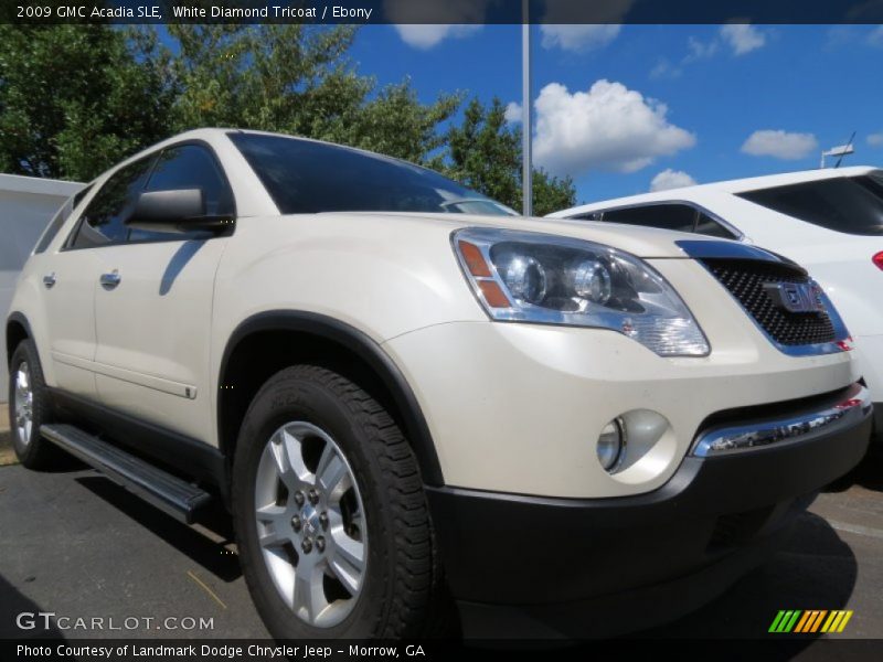 White Diamond Tricoat / Ebony 2009 GMC Acadia SLE