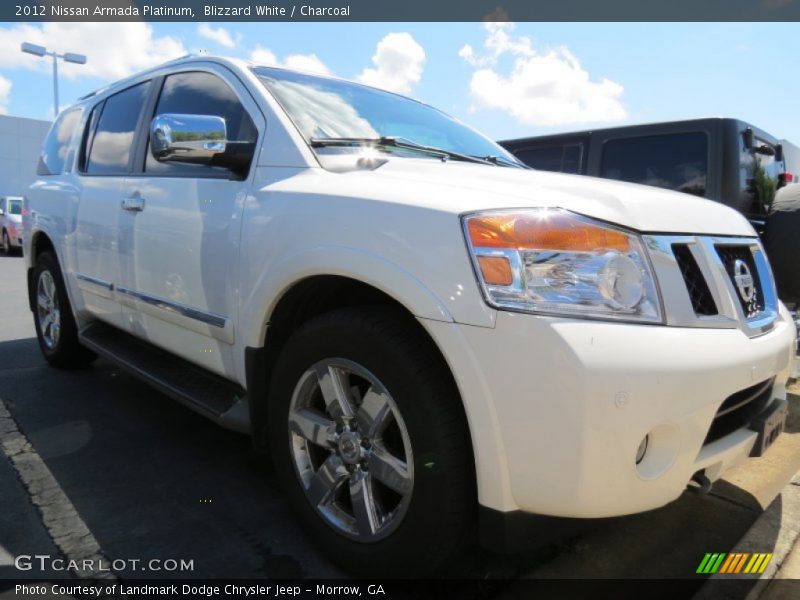 Blizzard White / Charcoal 2012 Nissan Armada Platinum