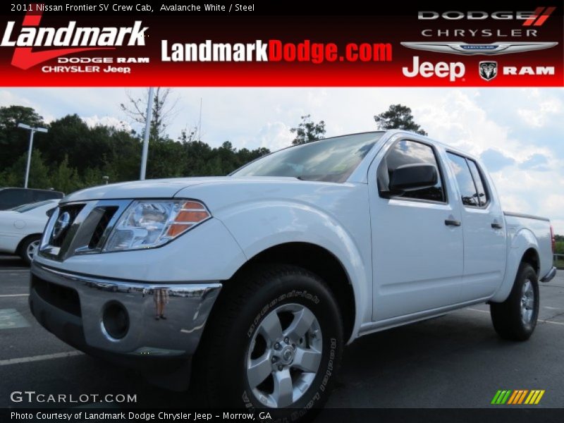 Avalanche White / Steel 2011 Nissan Frontier SV Crew Cab