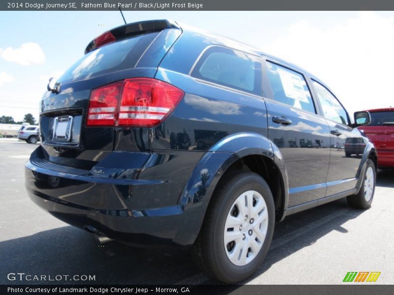 Fathom Blue Pearl / Black/Light Frost Beige 2014 Dodge Journey SE